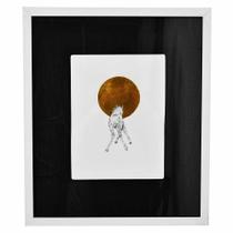 Quadro Gravura Cavalo Folhagem a Ouro Tecido e Moldura D.C.