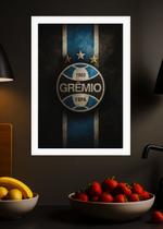 Quadro Grêmio FBPA Oficial com Vidro e Moldura Branca Tamanho:21cm x 30cm (A4)