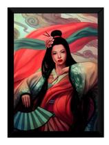 Quadro Gueisha Leque Oriental Arte Poster Moldurado Quadro Gueisha Leque Oriental Arte Poster Moldurado