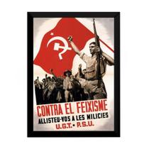 Quadro Guerra Civil Cartaz Comunista Arte Moldurada