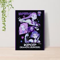 Quadro Guerreiras do Kpop Saja Boys A4 Placa MDF 001 Quadro Guerreiras do Kpop Saja Boys A4 Placa MDF 001