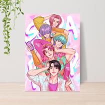 Quadro Guerreiras do Kpop Saja Boys A4 Placa MDF 007 Quadro Guerreiras do Kpop Saja Boys A4 Placa MDF 007