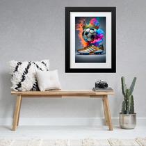 Quadro Guerreiro Com Leão - 60x48cm Quadro Guerreiro Com Leão - 60x48cm