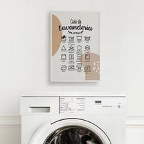 Quadro Guia Da Lavanderia Marrom E Branco 45X34Cm Branca