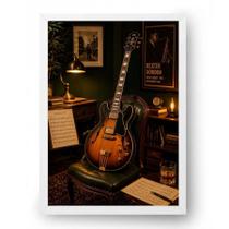 Quadro Guitarra Jazz Sofisticada 50x70cm