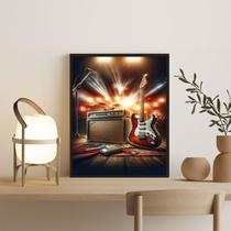 Quadro Guitarra Vermelha - Palco 45x34cm Quadro Guitarra Vermelha - Palco 45x34cm