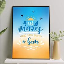 Quadro Há Mares Que Vem Para O Bem 45x34cm - com vidro