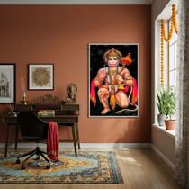 Quadro Hanuman O Inabalável Deus Macaco Hindu - 70x50cm Quadro Hanuman O Inabalável Deus Macaco Hindu - 70x50cm