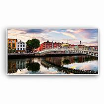 Quadro Hapenny Bridge Ponte Canvas Flutuante Branco 100x50cm Quadro Hapenny Bridge Ponte Canvas Flutuante Branco 100x50cm