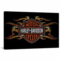 Quadro Harley Davidson decorativo com Tela em Tecido