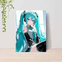 Quadro Hatsune Miku Vocaloid A4 Placa MDF 011
