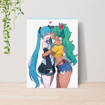 Quadro Hatsune Miku Vocaloid A4 Placa MDF 016
