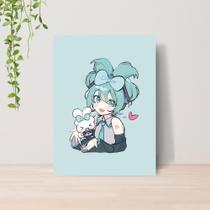 Quadro Hatsune Miku Vocaloid A4 Placa MDF 017