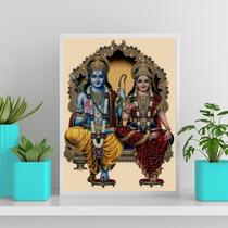 Quadro Hindu Jai Siya Ram 33x24cm - com vidro