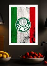 Quadro História Palmeiras com Vidro e Moldura Branca Tam:A4 Quadro História Palmeiras com Vidro e Moldura Branca Tam:A4