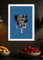 Quadro Histórico Grêmio com Vidro e Moldura Branca