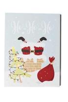 Quadro HO HO HO Noel Chaminé 4L 2AA 30x40x1,18cm Decoração de Natal Quadro HO HO HO Noel Chaminé 4L 2AA 30x40x1,18cm Decoração de Natal