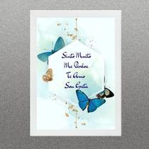 Quadro Ho'Oponopono - Borboletas Geométrico 45X34Cm - Vidro Quadro Ho'Oponopono - Borboletas Geométrico 45X34Cm - Vidro