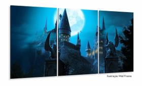 Quadro Hogwarts Castel Harry Potter Com Tela Em Tecido 3 peças