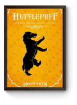 Quadro Hogwarts Hufflepuff Poster Moldurado