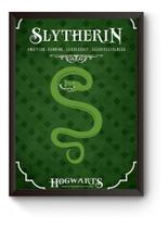 Quadro Hogwarts Slytherin Poster Moldurado