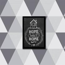 Quadro Home Sweet Home 24x18cm - com vidro