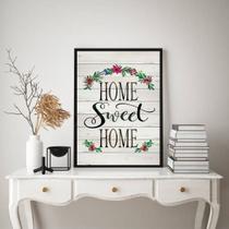 Quadro Home Sweet Home - Arabesco 24x18cm - com vidro