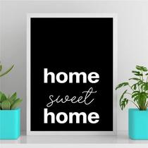 Quadro Home Sweet Home Minimalista 33X24Cm Com Vidro Branca
