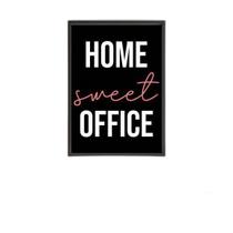 Quadro Home Sweet Office 45X34Cm Com Vidro Moldura Preta
