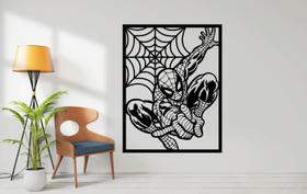 Quadro Homem Aranha Jogando Teia 29x19 Decorativo MDF 3mm