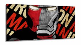 Quadro Homem de Ferro Ironman Decorativo Sala Quartoem Tecido Canvas 130x60 Quadro Homem de Ferro Ironman Decorativo Sala Quartoem Tecido Canvas 130x60