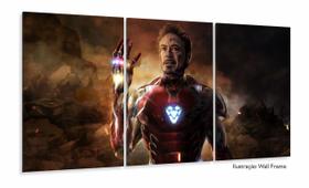 Quadro Homem de Ferro Para Quarto 120x60 3 peças Mosaico Quadro Homem de Ferro Para Quarto 120x60 3 peças Mosaico
