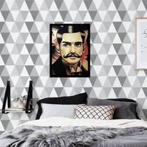 Quadro Homem Retrô Tatoo Style 24X18 Com Vidro - Preta Quadro Homem Retrô Tatoo Style 24X18 Com Vidro - Preta