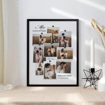 Quadro Homenagem Mãe Estilo Mural De Fotos C/moldura E Vidro Preto Quadro Homenagem Mãe Estilo Mural De Fotos C/moldura E Vidro Preto