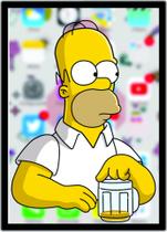 Quadro Homer Simpsons Cerveja Desenho Com Moldura G10 Quadro Homer Simpsons Cerveja Desenho Com Moldura G10