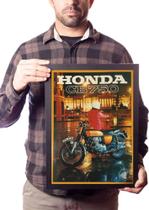 Quadro Honda Cb 750 Moto Antiga Decoração Garagem Oficina