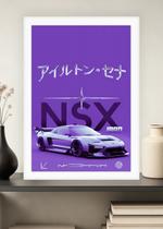 Quadro Honda Nsx com Vidro e Moldura Branca Tam:A4