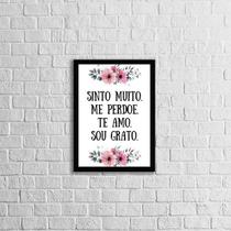 Quadro HoOponopono Te Amo, Sou Grato 33x24cm - com vidro