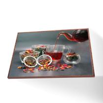 Quadro Hora do Chá Canvas Com Vidro Quadro Hora do Chá Canvas Com Vidro