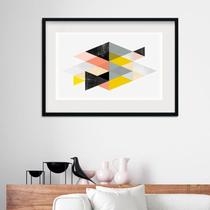 Quadro Horizontal Abstrato Losangos - 60x48cm Quadro Horizontal Abstrato Losangos - 60x48cm
