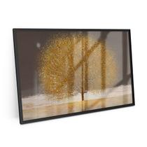 Quadro Horizontal Árvore Dourada Com Vidro 120x80 Grande - Bimper Quadros Quadro Horizontal Árvore Dourada Com Vidro 120x80 Grande - Bimper Quadros