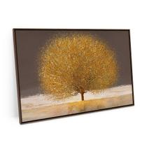 Quadro Horizontal Árvore Dourada Da Vida 60x40 Cm Para Sala - Bimper Quadros Quadro Horizontal Árvore Dourada Da Vida 60x40 Cm Para Sala - Bimper Quadros