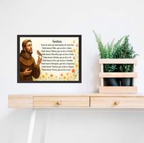 Quadro Horizontal São Francisco De Assis Oração Da Paz 24x18cm - com vidro