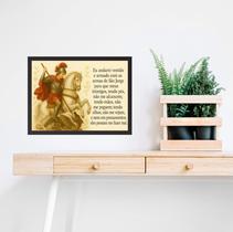 Quadro Horizontal São Jorge Oração 45x34cm - com vidro