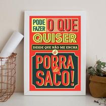 Quadro humor 45x34cm com vidro - Madeira Branca