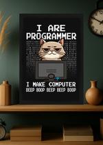 Quadro I Are Programmer Grumpy Cat com Vidro e Moldura Tamanho:21cm x 30cm (A4)