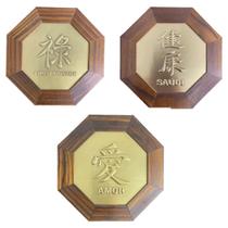 Quadro Ideograma Prosperidade 18cm Madeira - Escolha a Cor