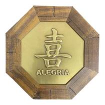 Quadro Ideograma Prosperidade 18Cm Madeira - Escolha A Cor