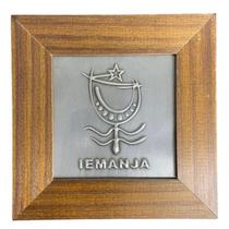 Quadro Iemanjá Orixá Madeira Imbuia E Metal 14,5X14,5Cm