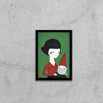 Quadro Ilustração Amelie Poulain 33X24Cm - Moldura Preta Quadro Ilustração Amelie Poulain 33X24Cm - Moldura Preta